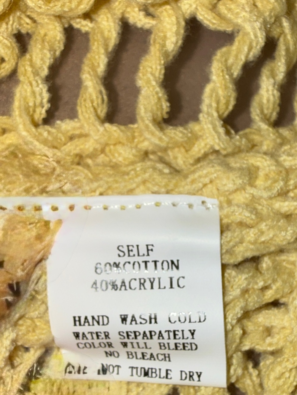 NEW Yellow Crochet 2 Piece Short Set sz SM - Picture 5 of 5